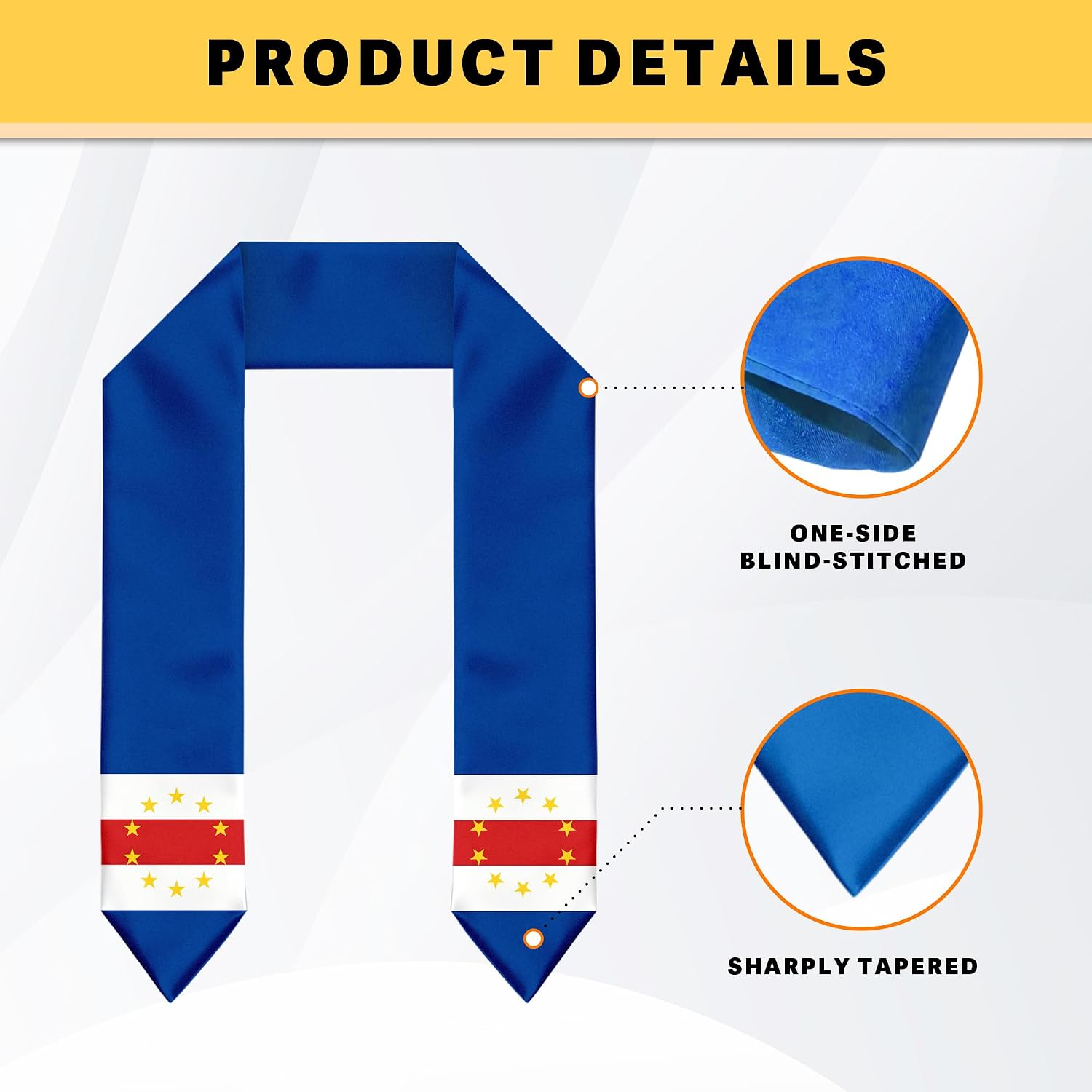 Cape Verde Flag Graduation Stole Graduation Sash Scarf for International Student Abroad Adult Unisex