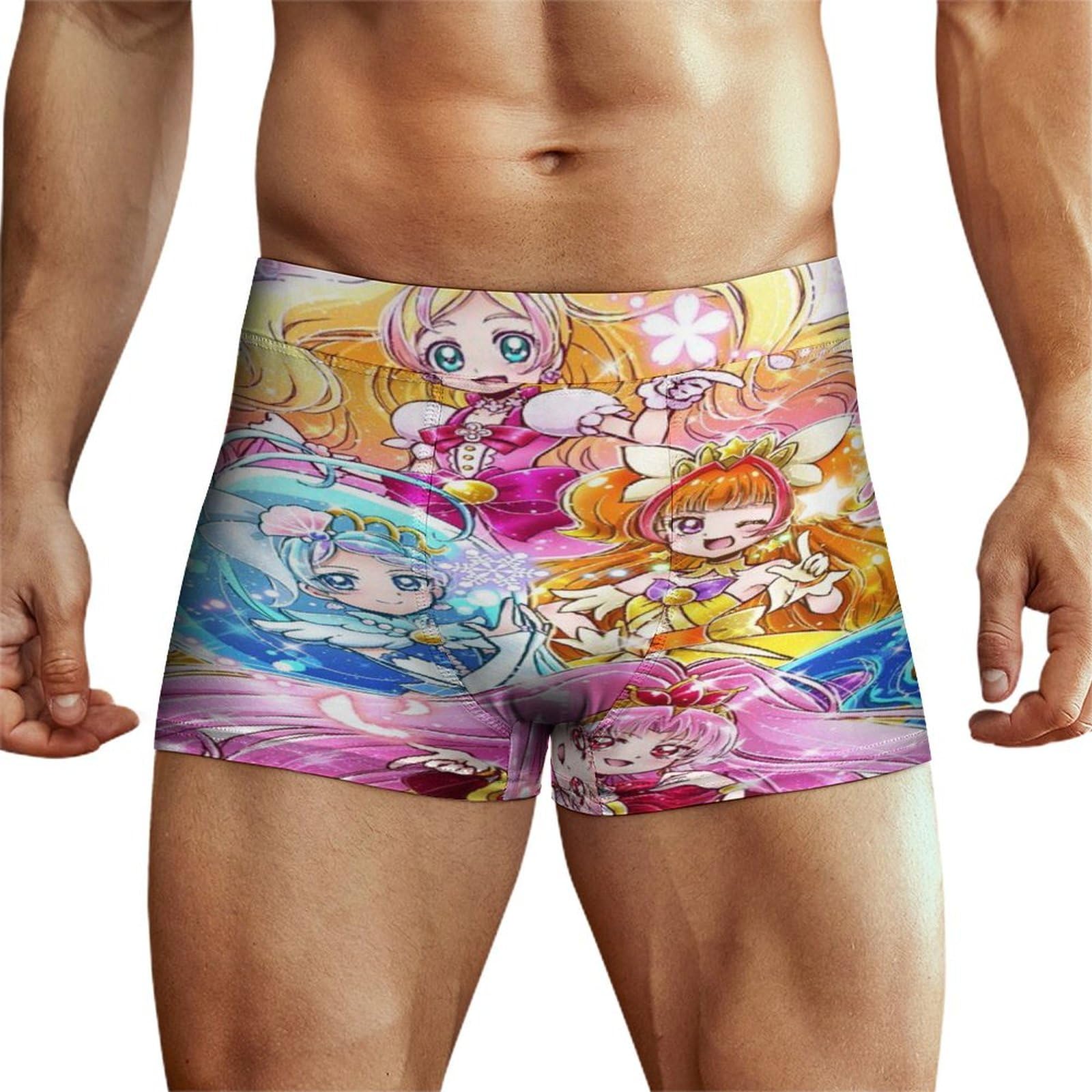 プリキュア 輝木ほまれ 薬師寺さあや 野乃はな 平角パンツ 下着セッ透気 メンズ 男性服飾 ブリーフ 下着立体設計の四角 トランクス ボクサーパンツ アニメ プレゼント 3XL