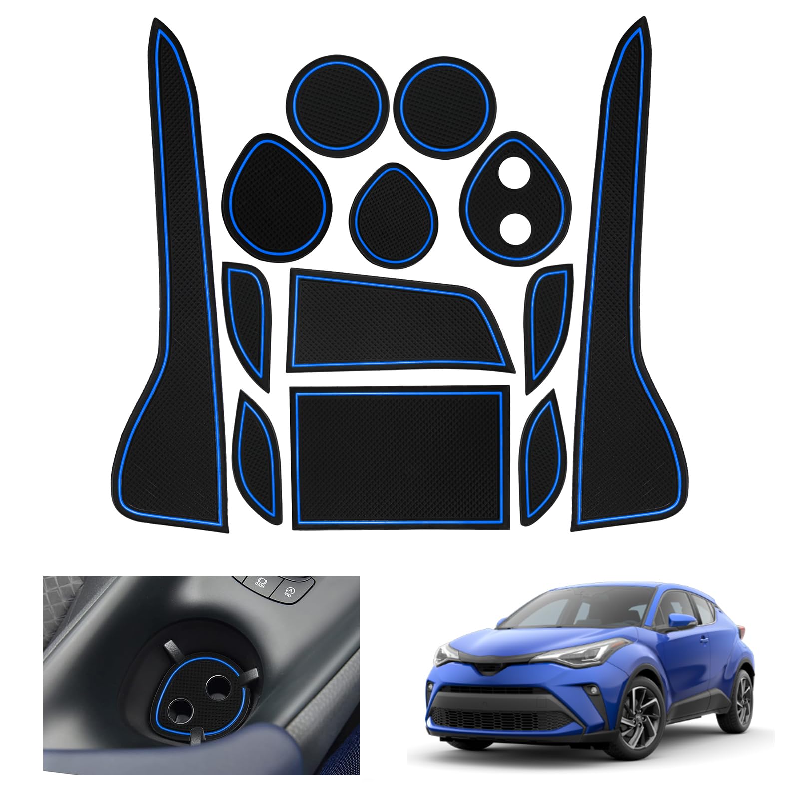 Tapis Antidérapants Console Centrale Pour Toyota C-HR 2024 2025 Facelift - Rouge, Protection Élégante Et Pratique