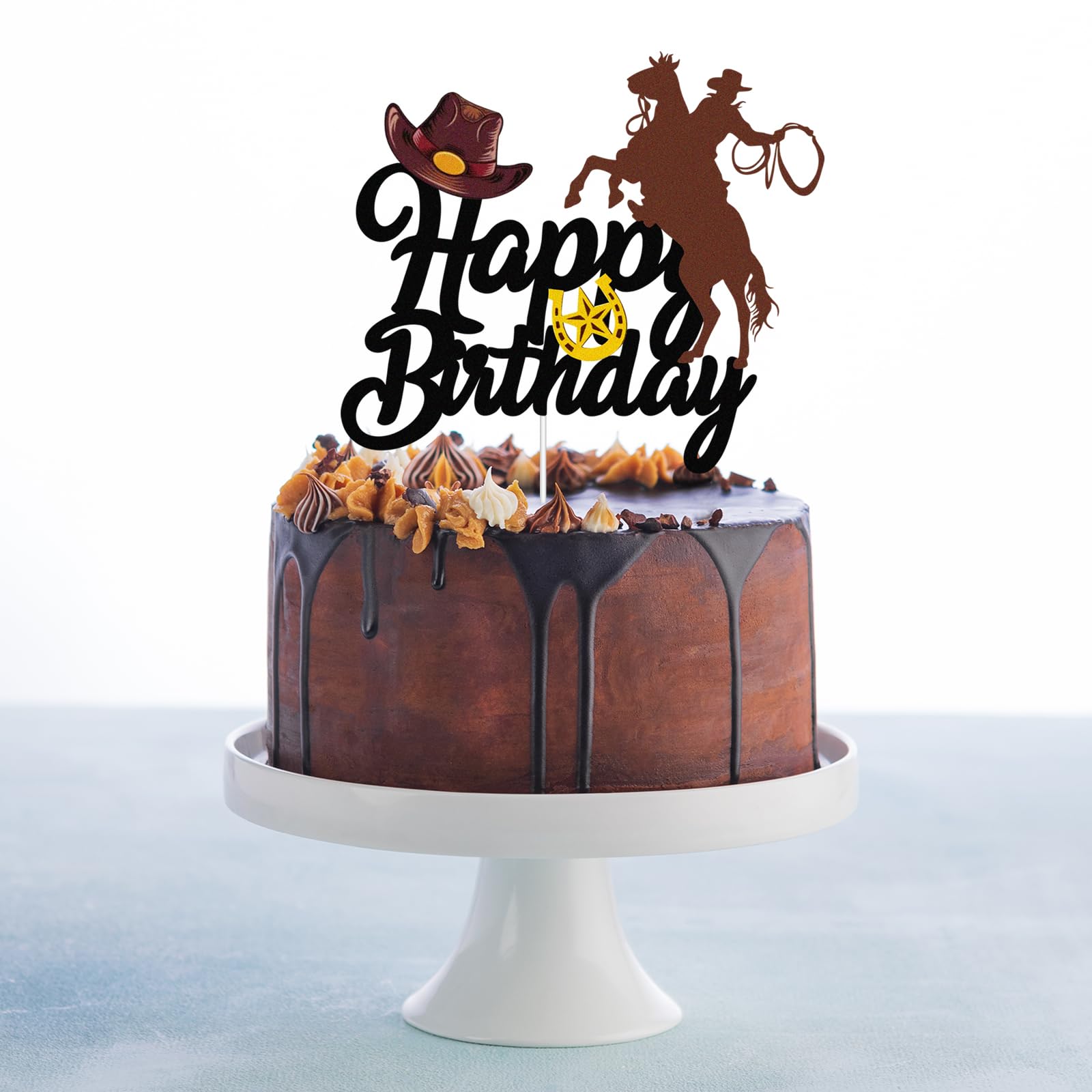 Cowboy Bowling Birthday Cake Topper - Sport Themed Glitter Decoration For Kids' Parties - View #6