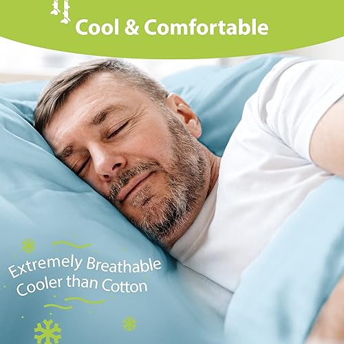 Vista 122 de BAMPURE - Juego de sábanas de 100 % viscosa de bambú, refrescantes, suaves, bolsillo profundo de hasta 16 pulgadas, 1 sábana encimera, 1 sábana Gris