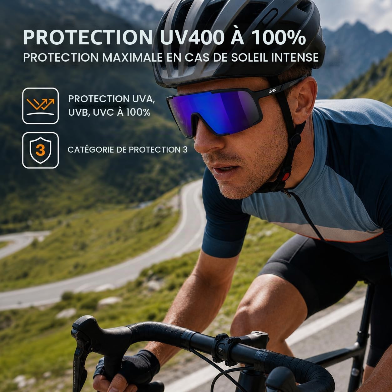 Uvex Cellon Lunettes de soleil légères pour homme et femme avec verres miroir