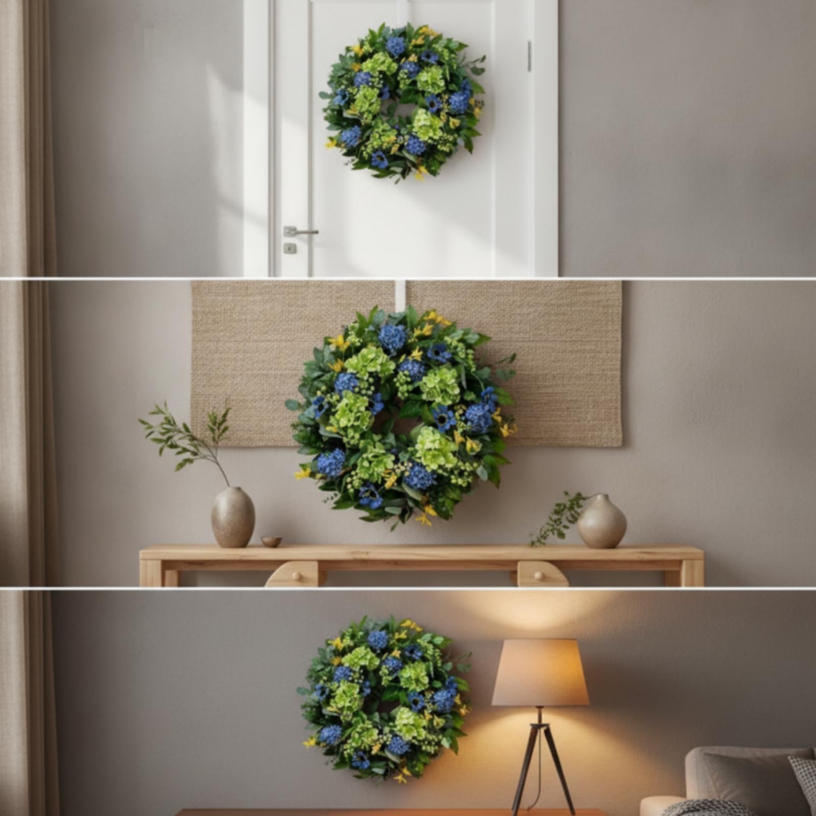 Ghirlanda Floreale Artificiale Ghirlanda Decorativa Corona Fiori Ghirlanda Verde in Tessuto con Foliage E Fiori Misti per Effetto Naturale Adatta per, style to 2
