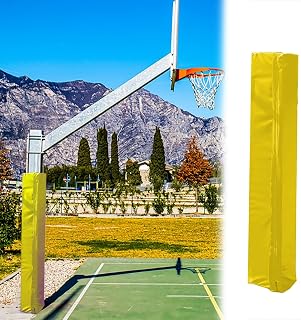 Colchón Para Poste De Baloncesto Almohadilla protectora cuadrada para postes de baloncesto de exterior, color negro, azul, rojo y amarillo. Acolchado metálico para postes enterrados, resistente(Yellow