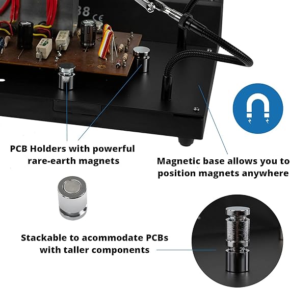 Aoyue 388 CircuitVise - PCB Holder & Helping Hands with Fume Extractor Mount
