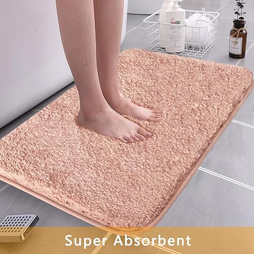 Miniatura 4 de Alfombra de baño de lujo, suave, duradera, absorbente, de microfibra de felpa gruesa, antideslizante, lavable a máquina, perfecta para baño, bañera