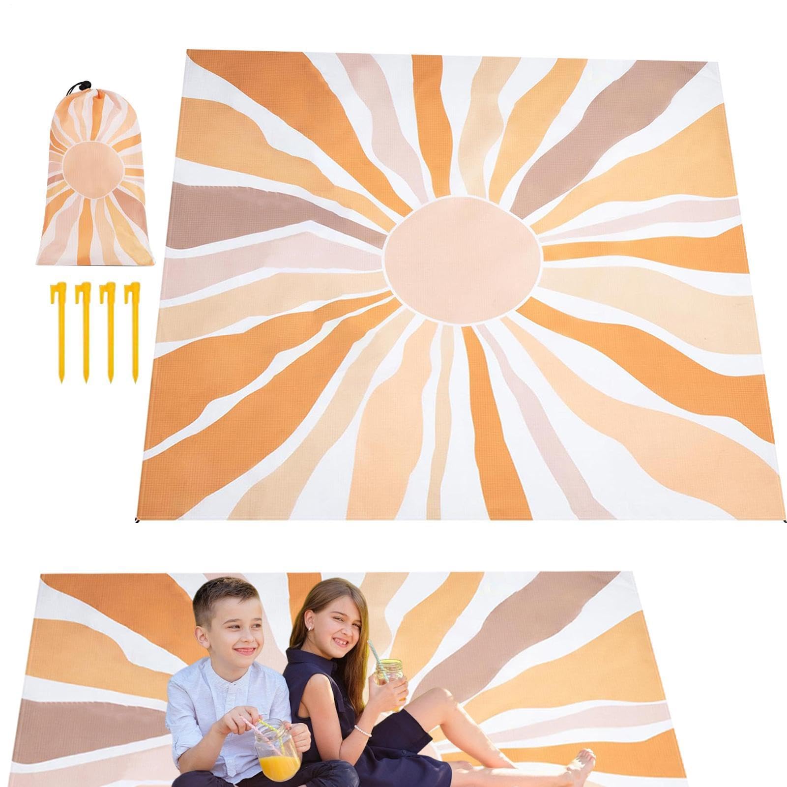 Grand tapis de plage portable couverture pique-nique extérieur voyage