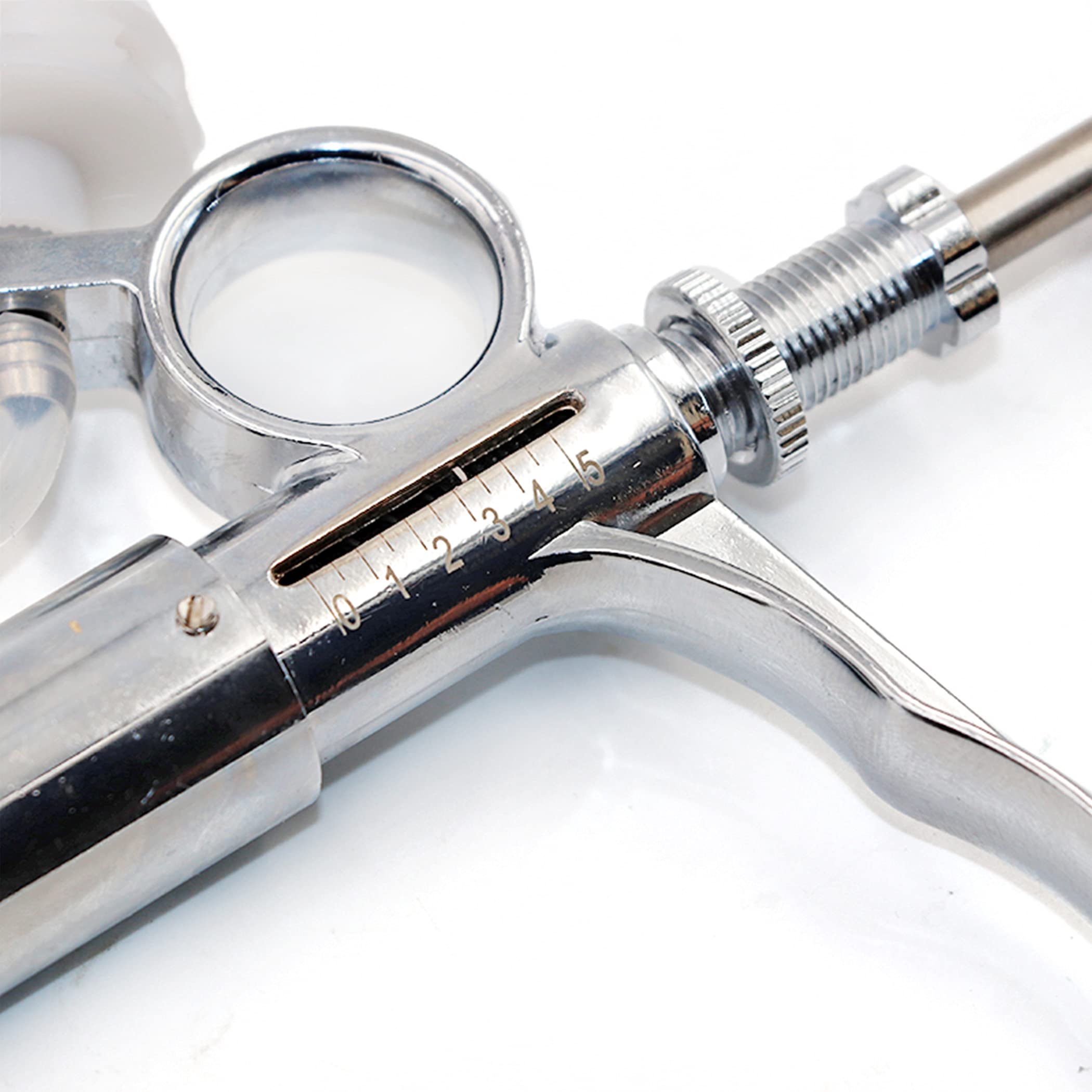 Strzykawka do bydła wtryskiwacz pistoletu, 2/5 ml automatyczna strzykawka do inwentarza żywego inwentarza, sprzęt weterynaryjny z butelkami szczepienia metalowy wielofunkcyjny gospodarstwo