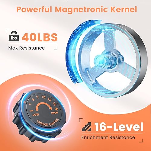 Miniatura 3 de Niceday Ejercitador de pedales para debajo del escritorio con 16 niveles de resistencia magnética, mini bicicleta estática para entrenamiento de