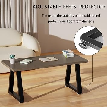 Set of 2 Industrial Metal Coffee Table Legs,T-Type,30×41.5cm