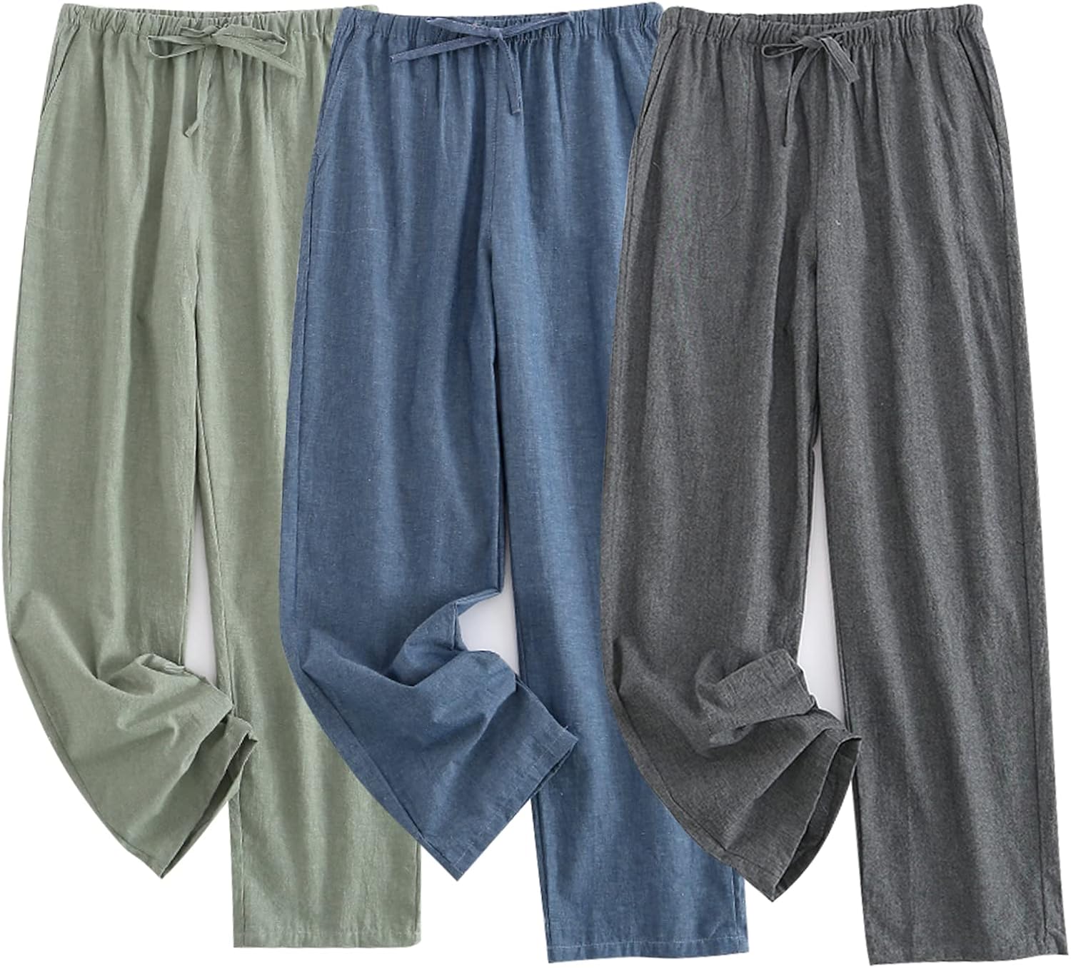 STMAHER Men's Pajama Pants Cotton Pjs Bottoms Lightweight Pajama Bottoms Woven Knit Pants With Pocket