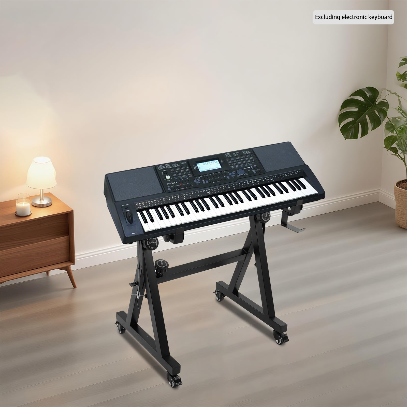 Keyboard Ständer Notenständer Keyboardständer Musikkeyboardständer Piano Ständer, Z-Keyboardständer, Gummierte Füße, Länge/höhenverstellbarer, für Kinder und Erwachsene (Schwarz)
