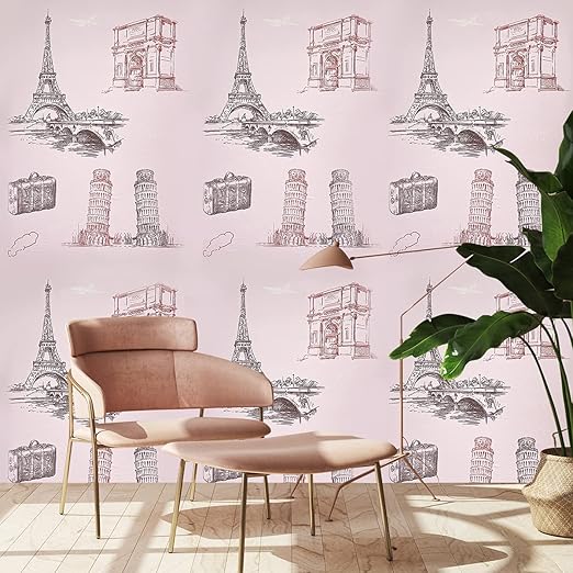 Amazon 壁紙 リメイクシート 44 5cm 3m 壁紙シール はがせる おしゃれ カッティングシート はがせる壁紙 防水 防潮 リビングルーム 浴室 北欧 賃貸適用 Diy リフォーム シート 北欧 パリ 壁紙