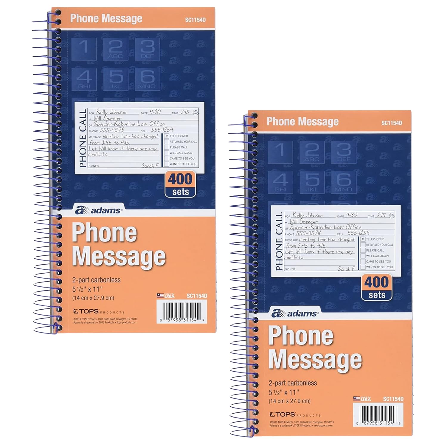 Amazon.com : Adams Phone Message Book, 5.25 x 11 Inch