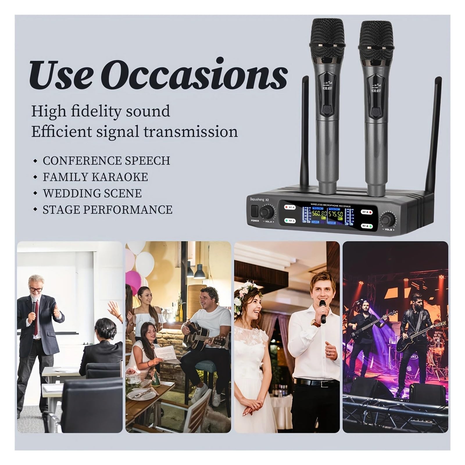 Microfonico Wireless A 2 Canali Dispositivi Karaoke Ad Alta Definizione For Feste In Casa Matrimoni Chiese - Amplificazione Audio Riproduzione Chiara Del Suono