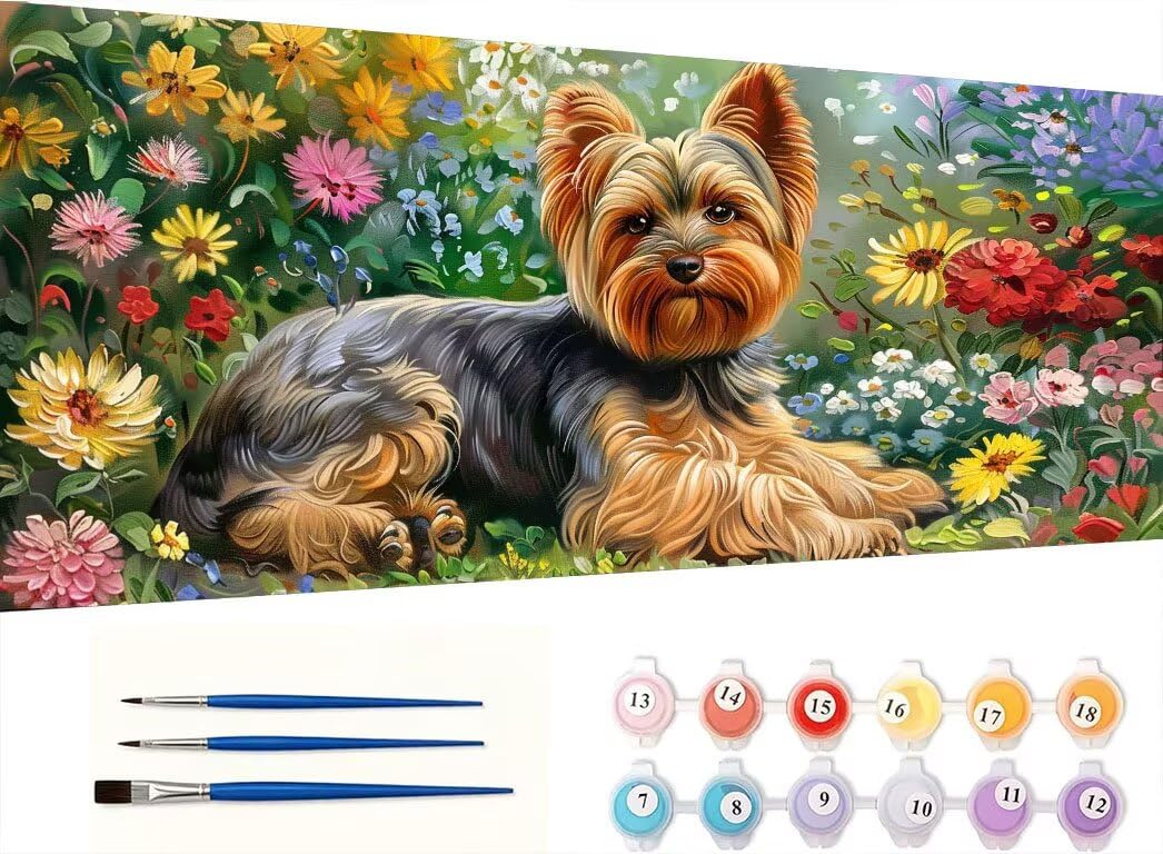 Pintar por Numeros Adultos, Perro JardíN, 70x90cm 7JGWX-238