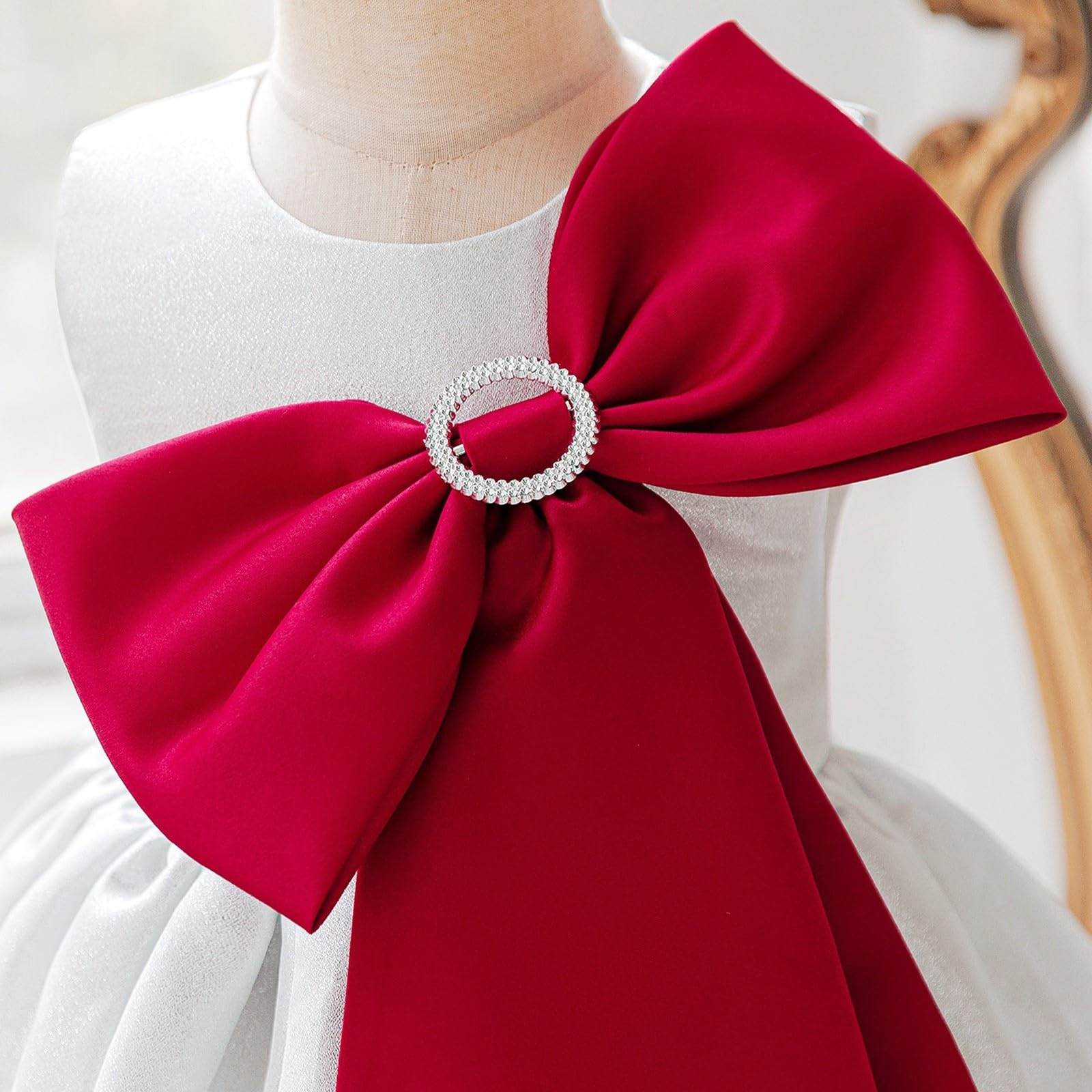Generisch Kleid MäDchen Einschulung - Elegantes gestuftes Partykleid für mit Schleifenoberteil ärmelloses Design mit hübschen Schleifenmustern ideal für perfekt für den für von 3 bis 8 Jahren