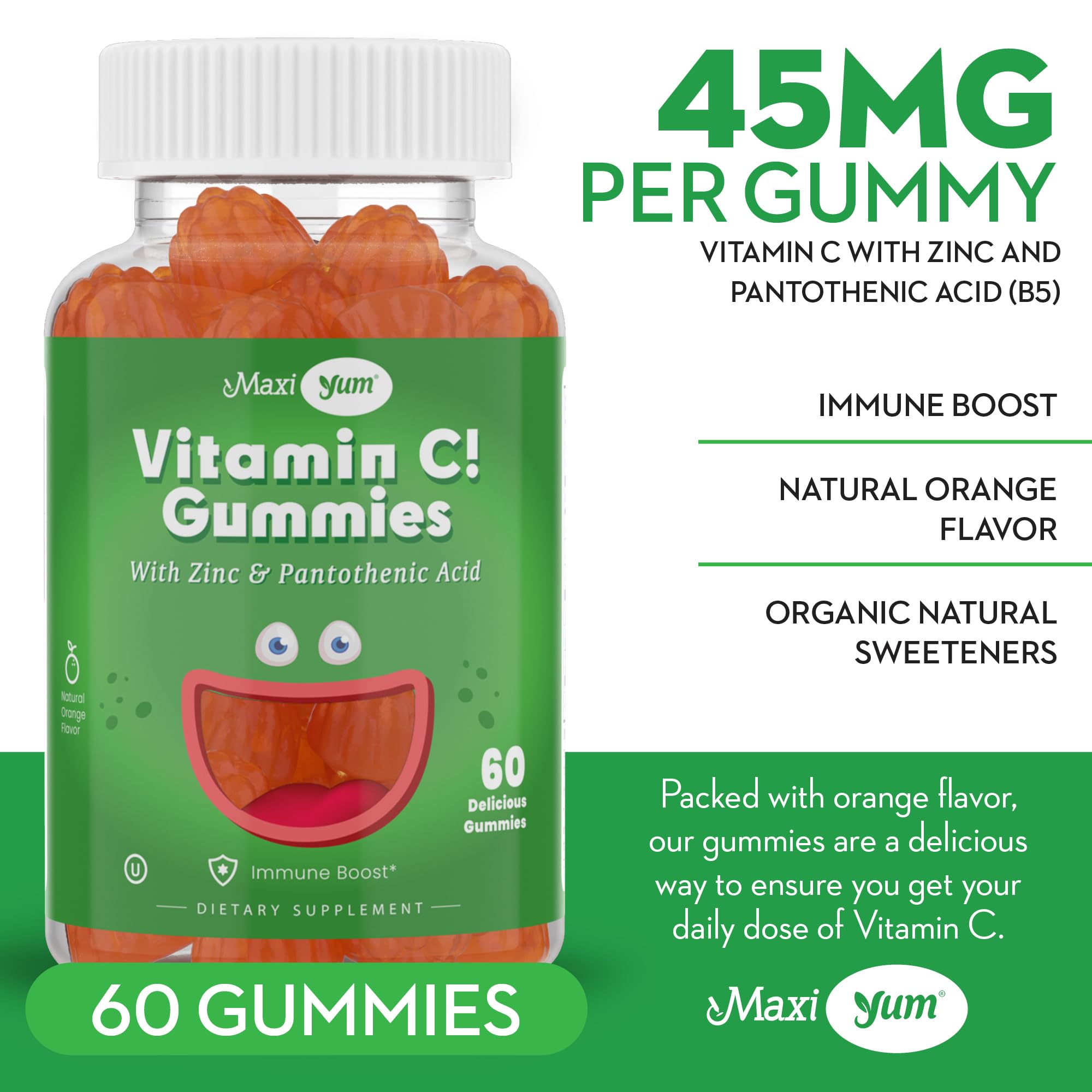 Maxi Health® Vitamin C Gummies with Zinc (60 Gummies) — Amazon image 4