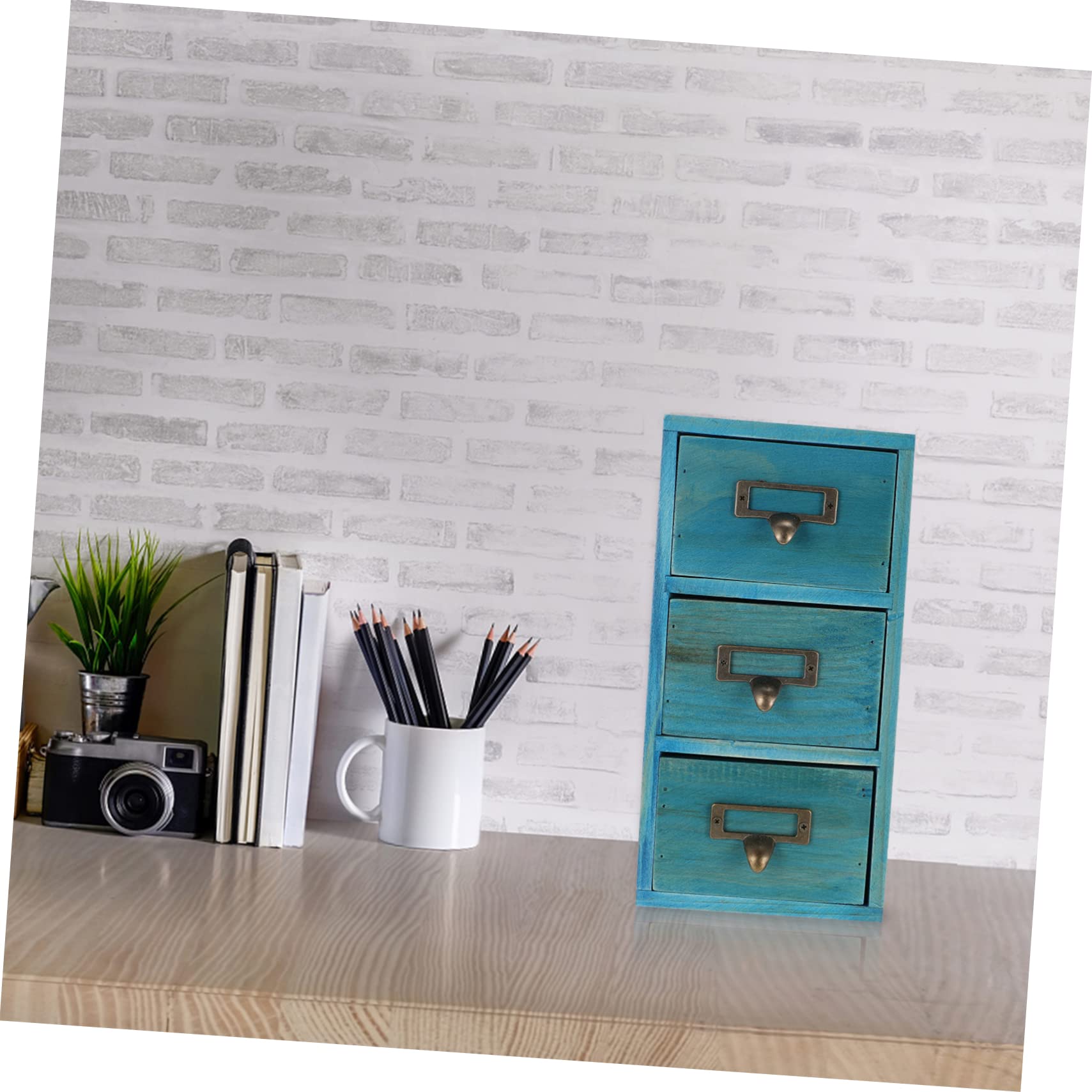Schreibtisch-Organizer aus Holz mit Schubladen, rustikale Aufbewahrungsbox für Schmuck, Bürobedarf und mehr