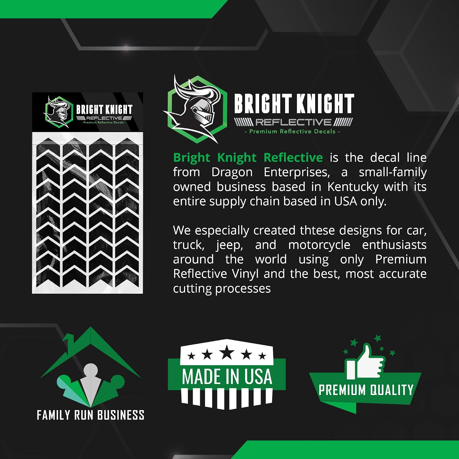 BRIGHT KNIGHT DECALS Chevron Reflective Stickers for Helmet | Pre-Cut Vinyl Hard Hat Stickers, 3M Reflector Tape Motorcycle Decals, Reflective Tape Outdoor Waterproof for High-Visibility