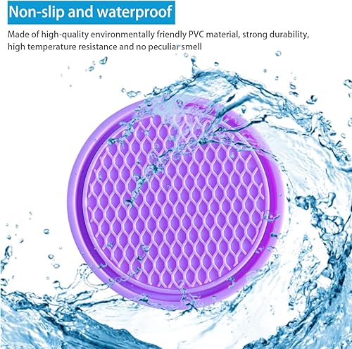 Miniatura 10 de zipelo Paquete de 4 posavasos para automóvil, 2.75 pulgadas, universales, antideslizantes, impermeables, para insertar tazas, tapete de silicona