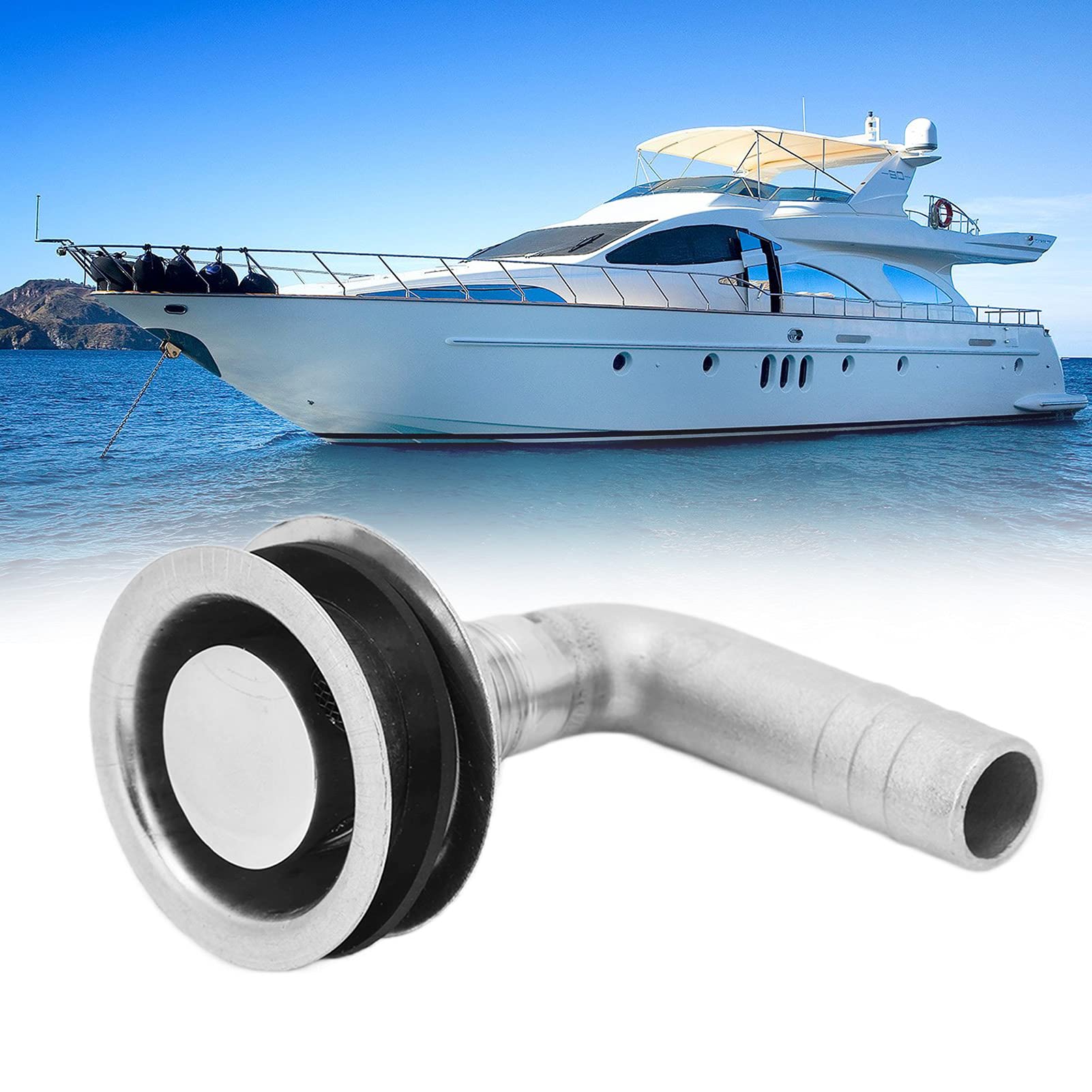 Sfiato Serbatoio Gas Per Barche 90° - Acciaio Inox 316, Per Tubi 5/8 Pollici - Foto 3