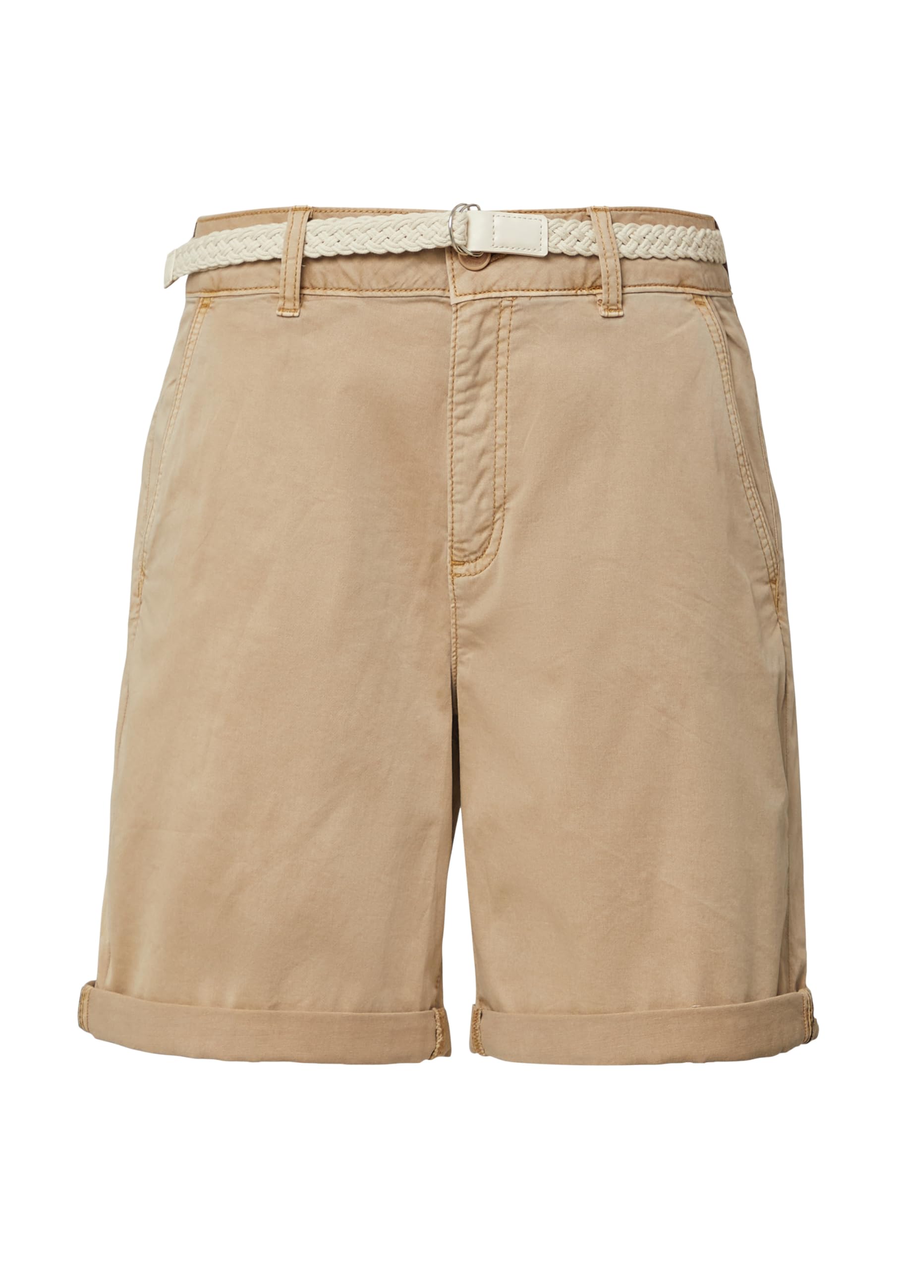 s.Oliver Shorts mit geflochtenem Gürtel und Garment Dye