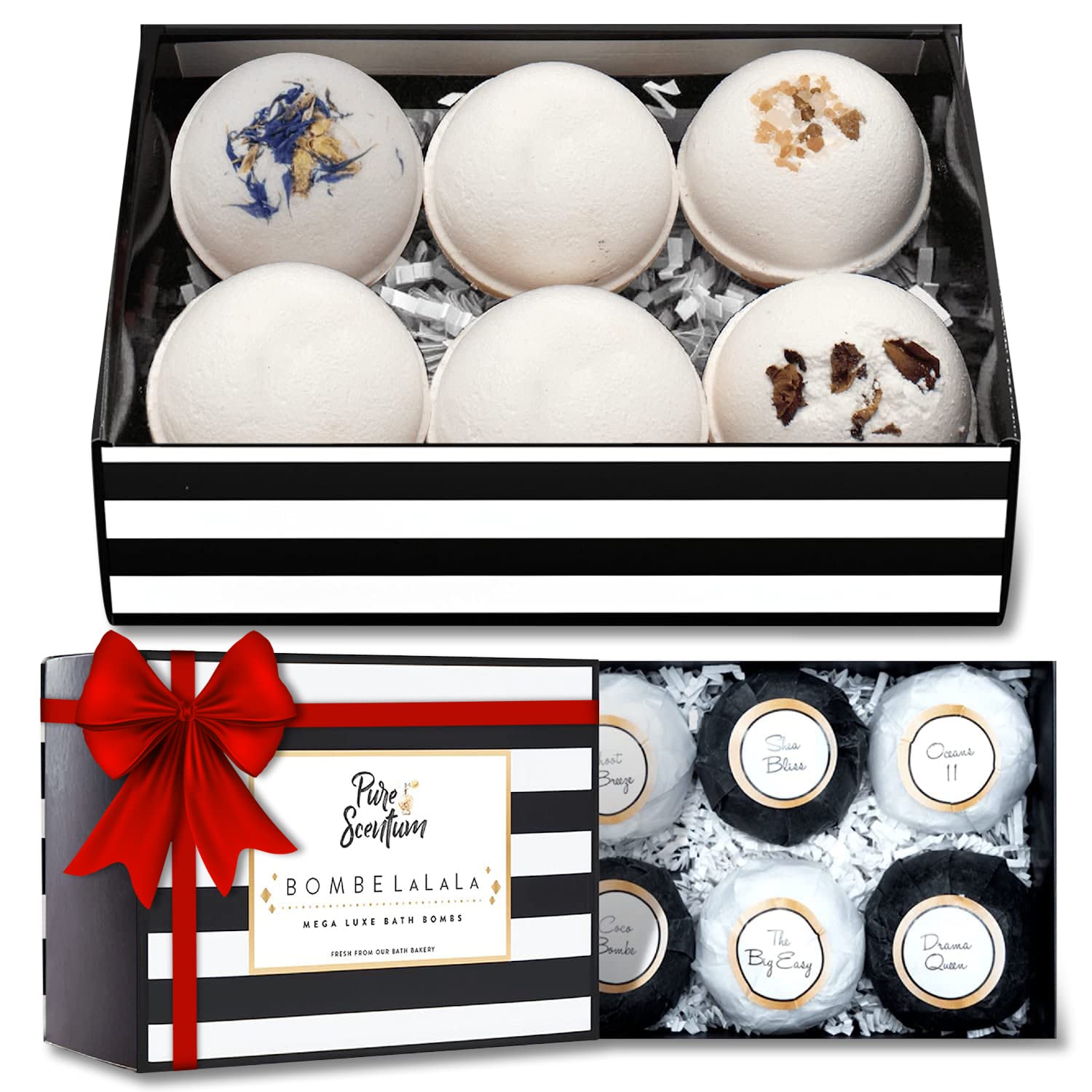 Pure Scentum Bombelalala Bath Bombs - Relaxing Bath Bomb Gift Set for Women – US Made, Luxurious, Organic, Vegan and Large Bath Bombs