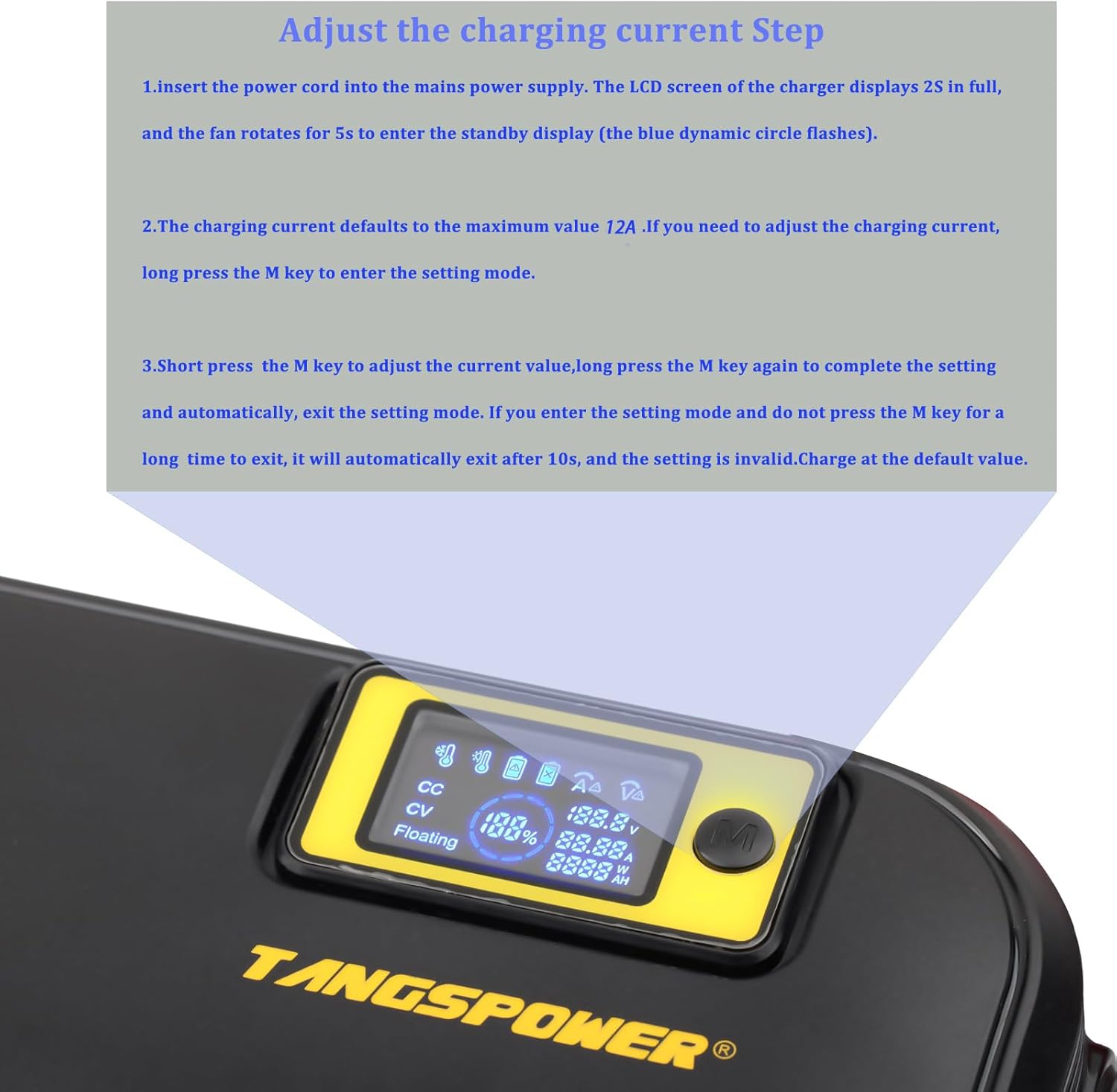 48V Charger 54.6V 2-12A Adjustment Current Smart Charger Anderson SB50 Connector Used for 13S 48V 17Ah 20Ah 14AH 23AH Li-ion Battery High Power (Anderson)