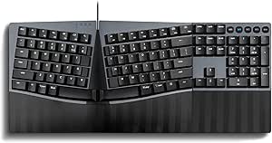 Perixx PERIBOARD-535BL Wired Ergonomic Mechanical Full-Size Keyboard with Programmable Keys