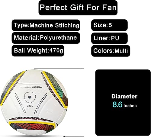 Miniatura 2 de Copa del Mundo 2010 - Balón de fútbol tamaño 5  Réplica de partido final con diseño icónico blanco, ideal para coleccionistas, aficionados al