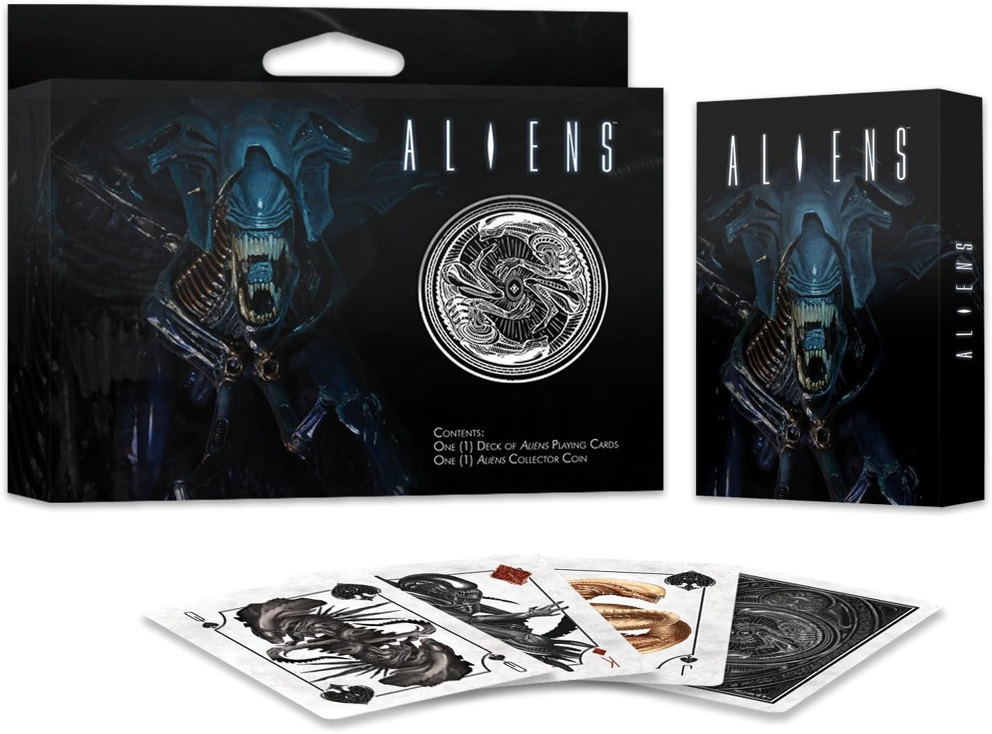 Albino Dragon Aliens Playing Cards with Collectible Coin