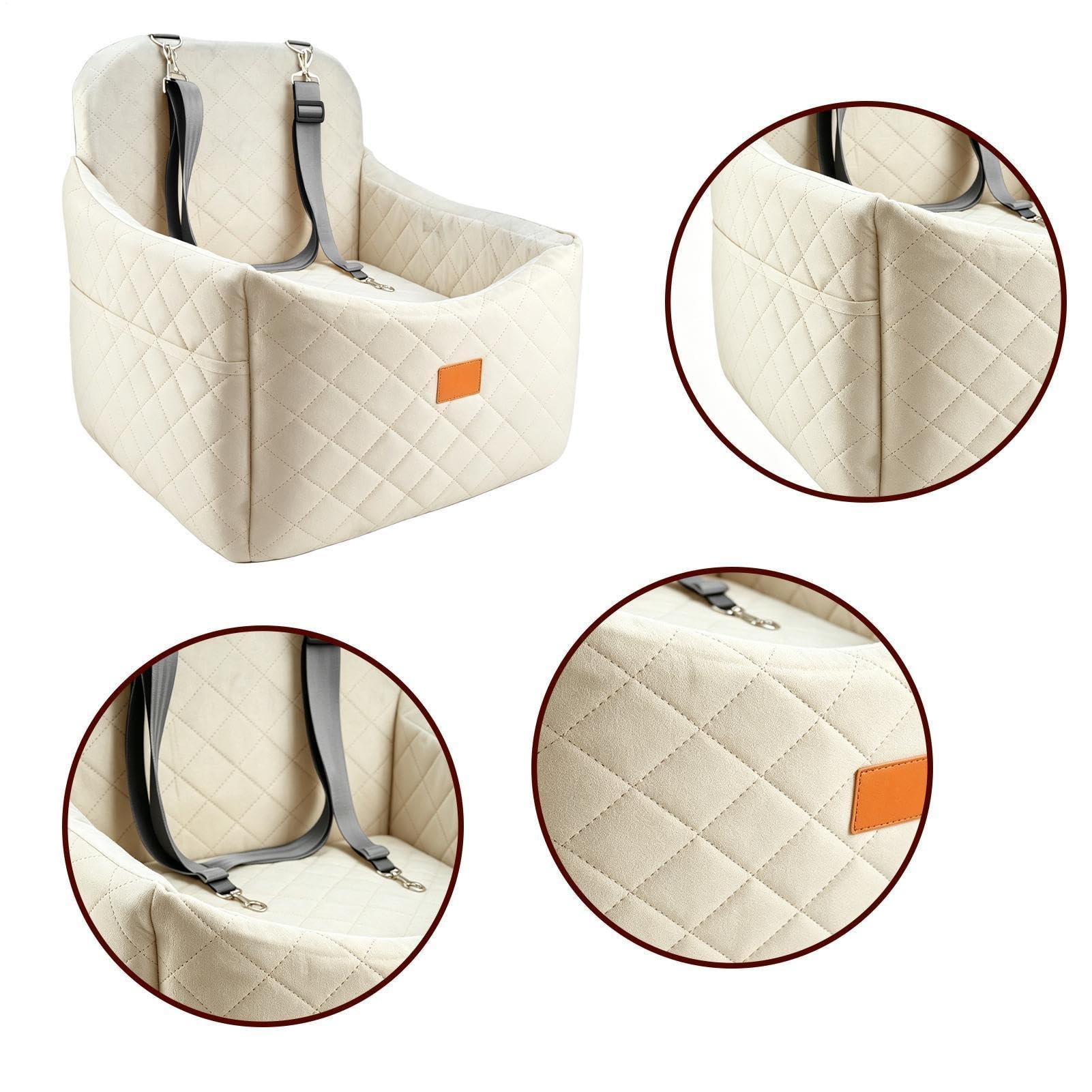 Asiento Coche para Perros Cama Viscoelástica para Mascotas | Asiento Coche Para Mascotas para Parque Veterinario Vacaciones Viajes Trayectos Diarios Maletero Camioneta SUV