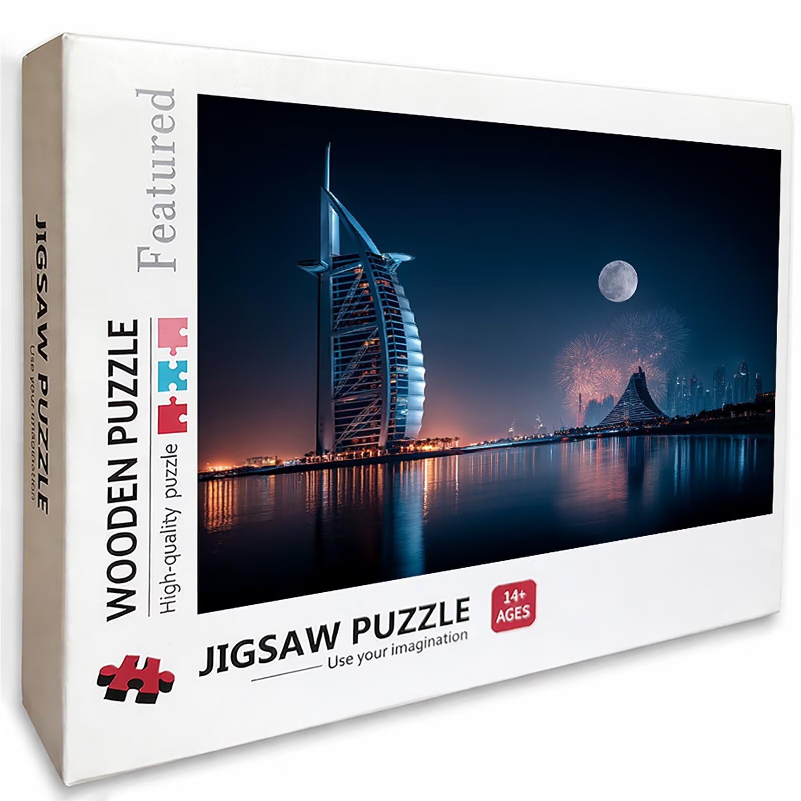 Puzzle księżycowe dla dorosłych, 2000 elementów, "zrób to sam", 99 x 70 cm, drewniane puzzle dla całej rodziny, dekoracyjne puzzle i prezenty, duże, inteligentne puzzle, prezenty dla kobiet, (widok