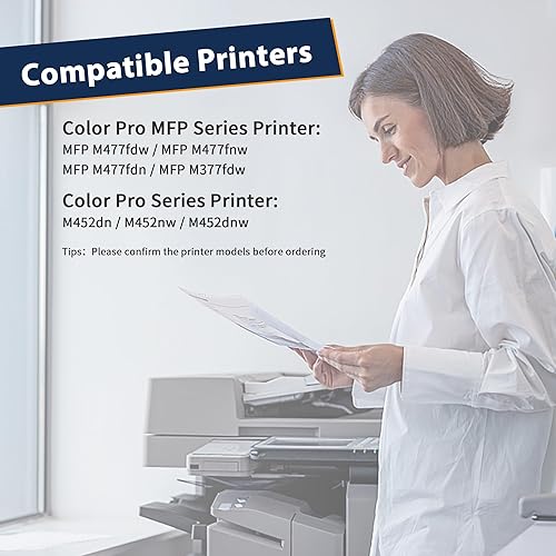 Miniatura 2 de 410A - Cartuchos de tóner compatibles con HP 410X CF410A CF411A CF412A CF413A para impresora M477fnw M477fdw M477fdn M452dn M452nw M452dw, paquete