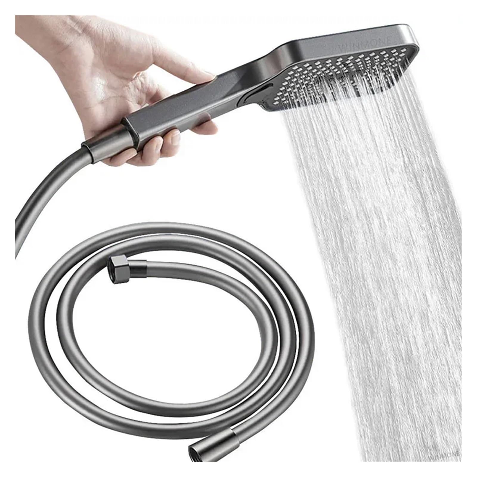 Tuyau de douche flexible en PVC, antirouille, connecteur G1/2, for pommeau de douche, robinet, cuisine, alimentation en eau durable(schwarz)