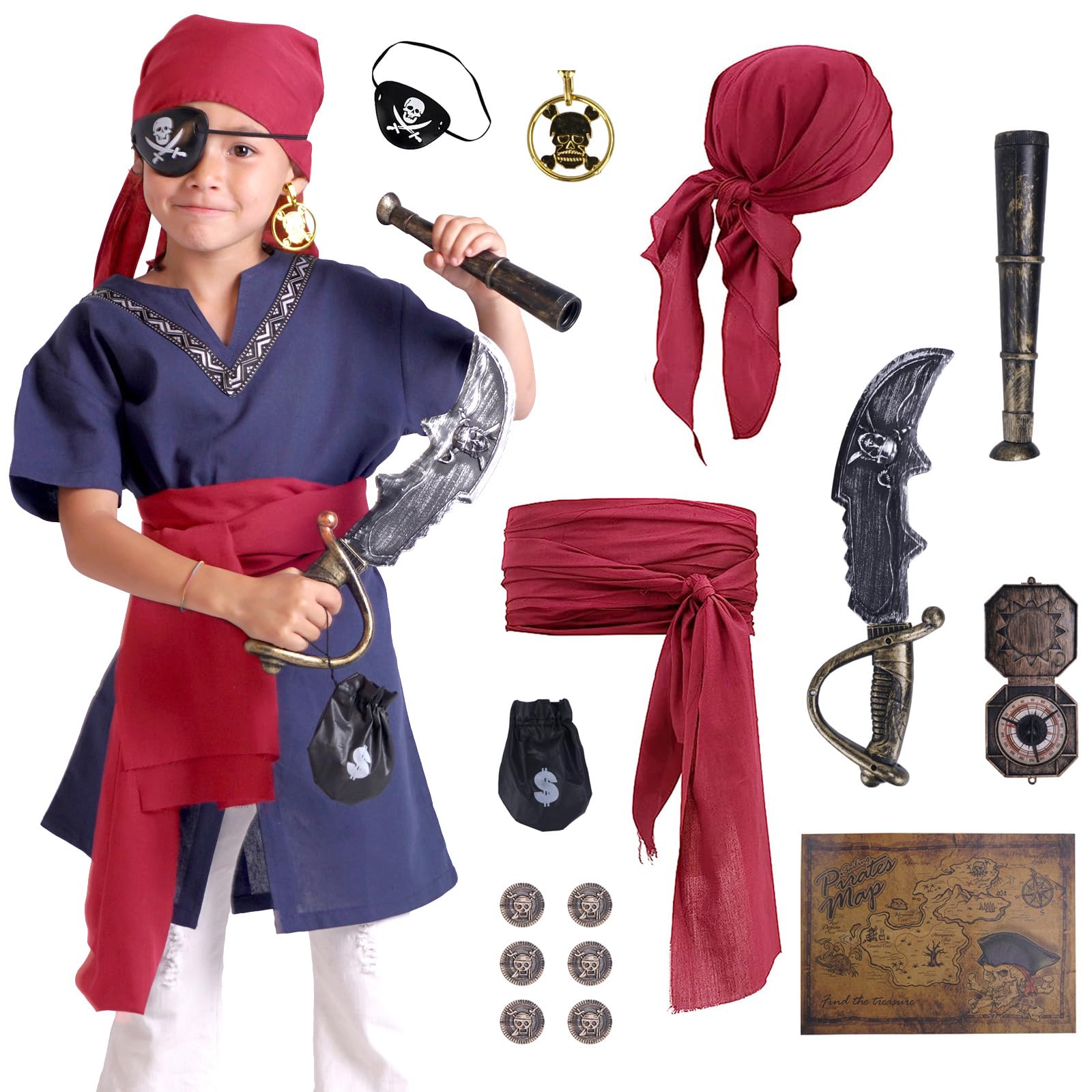 Piraten Accessoires Kind Piratenkostuum Voor Jongens En Meisjes,  Piratenkostuum Voor Kinderen, Piratenkostuum, Jongen, Piratenoutfit Met  Accessoireset, Halloween, Carnaval, Piratenkostuum Voor Kinderen Van 3 Tot  12 Jaar Piratenpak Kind Intertoys, image size:1600x1600