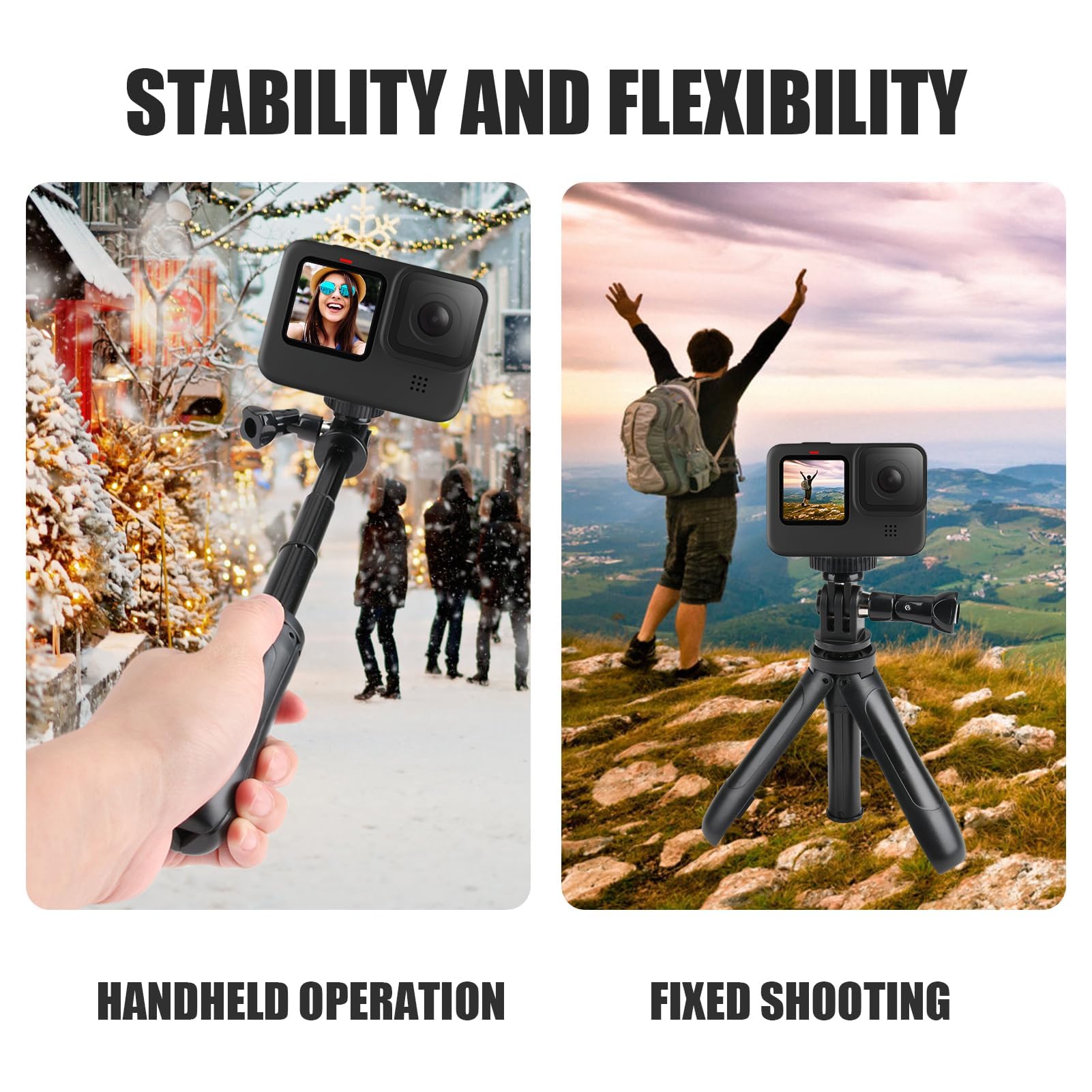 Perche à Selfie Télescopique Pour GoPro Et Téléphone - Longueur 18 à 48,5 Cm, Flottante, Compatible Hero 12/11/10 Et Plus - 2