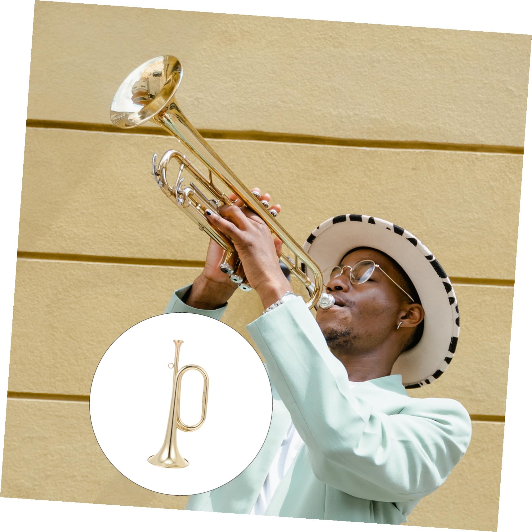 BESPORTBLE Tromba in Ottone Oro per Studenti Principianti Design Creativo, Strumento Musicale la Pratica a Casa in Ufficio