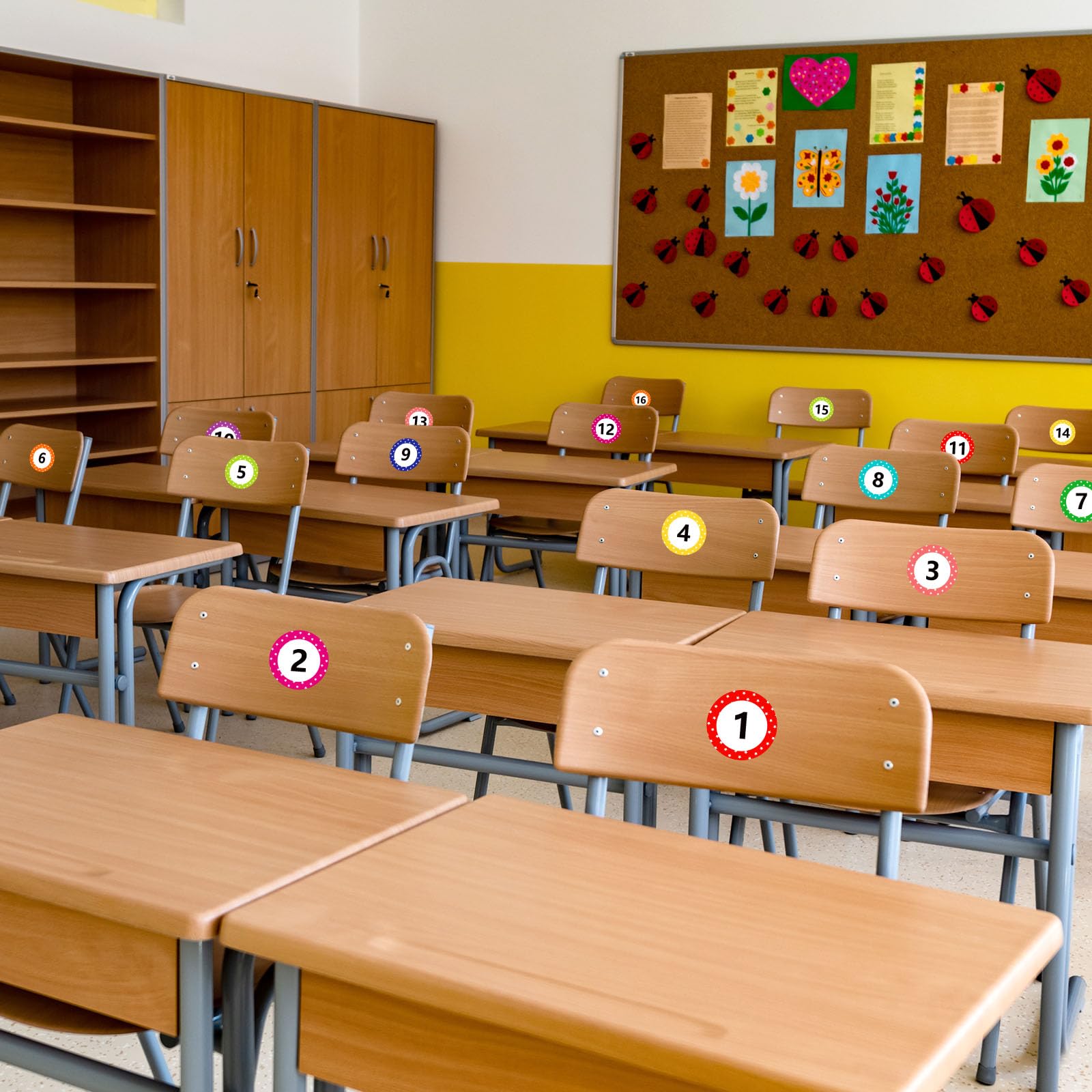 Snapklik.com : 1 Inch Number Stickers For Classroom 1-40, 12 Sheets Dot ...