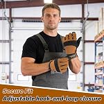MELOTOUGH Gants de travail pour les hommes femmes, Gant de travail mécanique pour le jardin,Yard,Warehouse,Touch écran de travail gants,Khaki