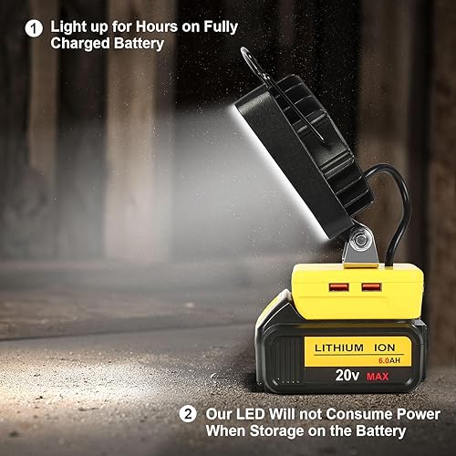 Miniatura 4 de Luz de trabajo LED a prueba de agua de 4 pulgadas para baterías OEM o de terceros serie DCB de 20 V, luces de inundación de 34 W 3400 lm para