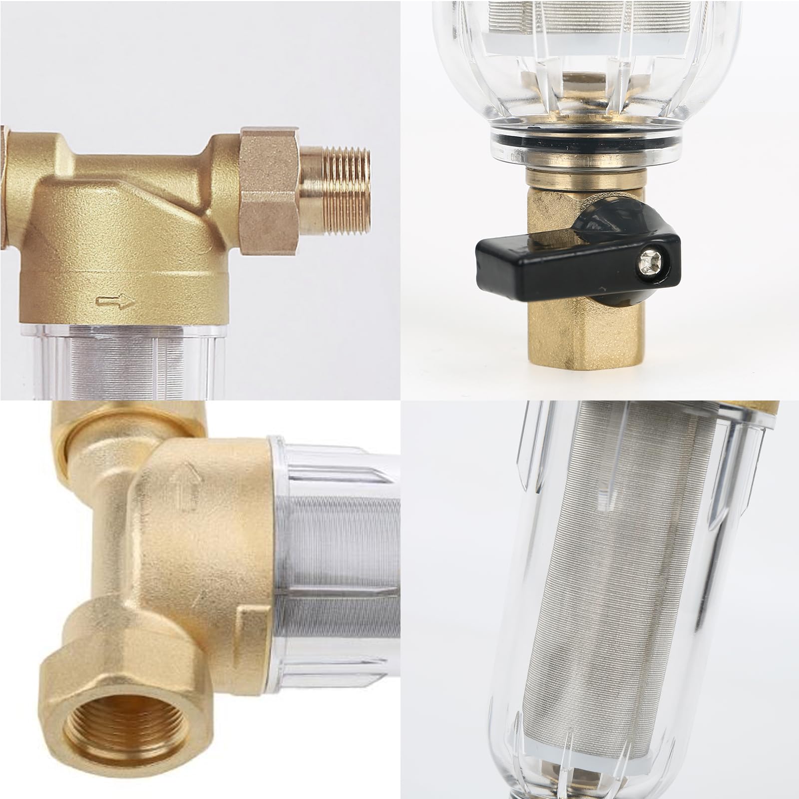 Rückspülfilter Wasserfilter, Wasser Vorfilter Sedimentfilter, 100μm Wiederverwendbare Spin-Down-Sedimentwasserfilter, Ausspülbarer Feinfilter für Brunnenwasserschlauch (1" - 3/4")