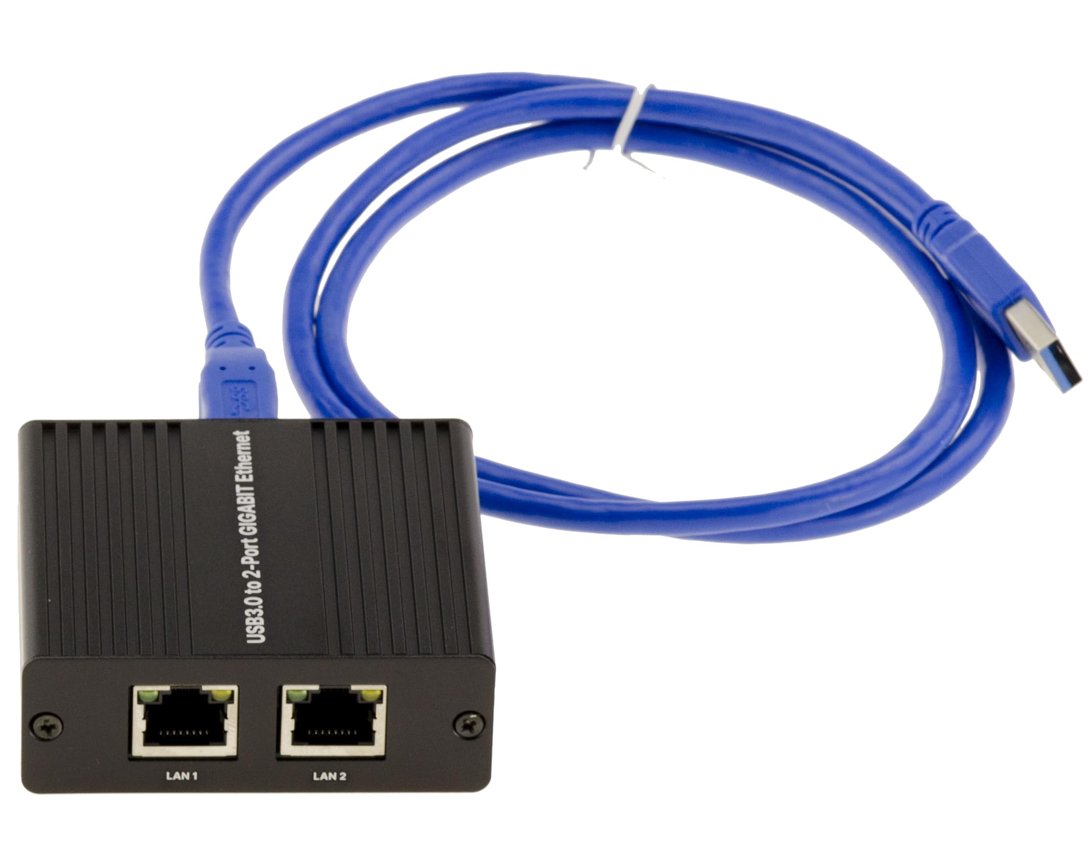 KALEA-INFORMATIQUE USB 3.0 to 2 Port RJ45 LAN GIGABIT Ethernet 10 100 1000 with ASIX AX88179 Dual Chipset