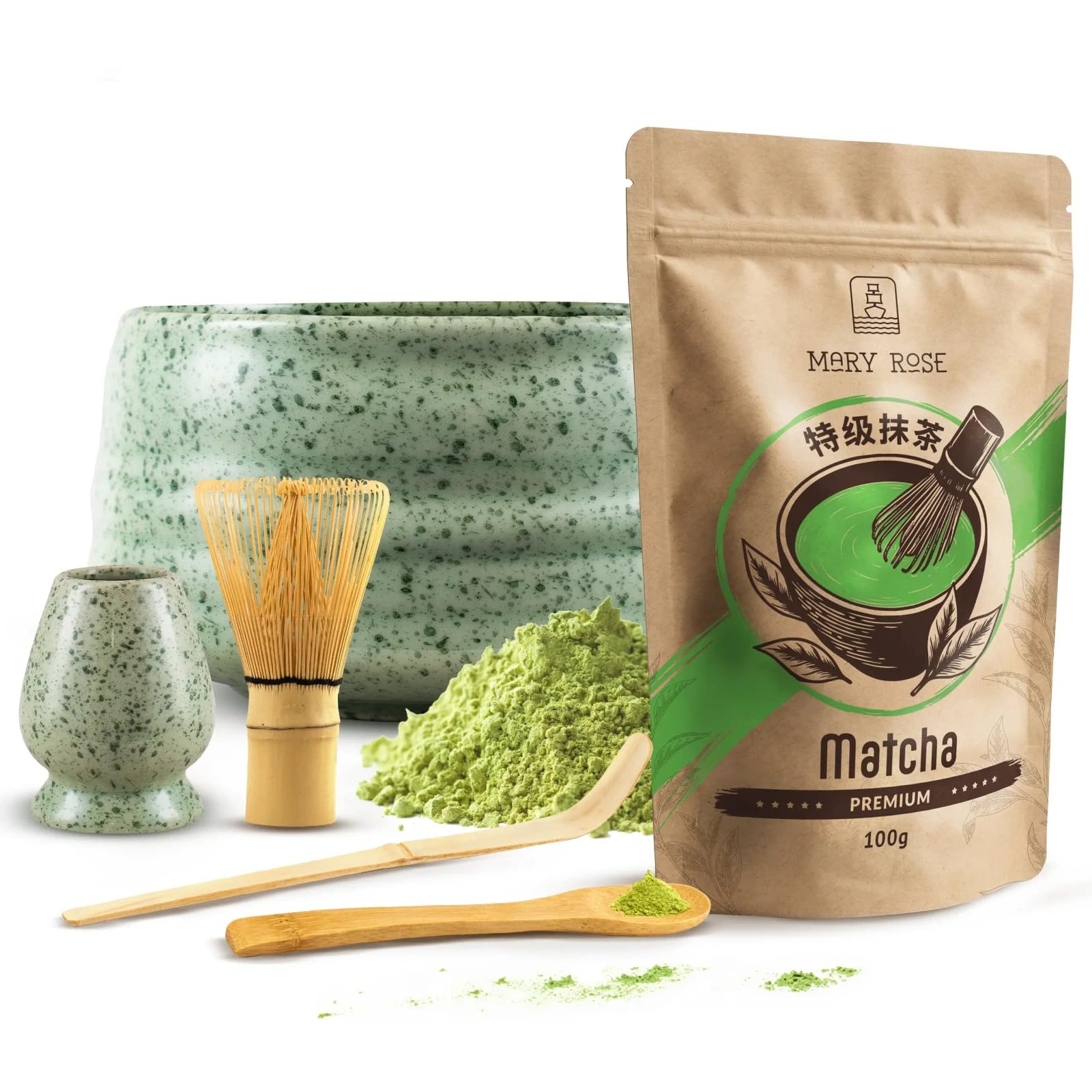Mary Rose Kit Matcha Premium Set Cérémonie avec Bol Fouet Chasen et Support