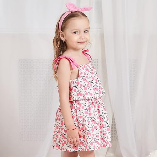 Miniatura 4 de Sosomi Vestido sin mangas para niña pequeña, vestido de niña 6M-5T, vestido floral para niñas pequeñas, vestido de verano para niñas, vestidos de