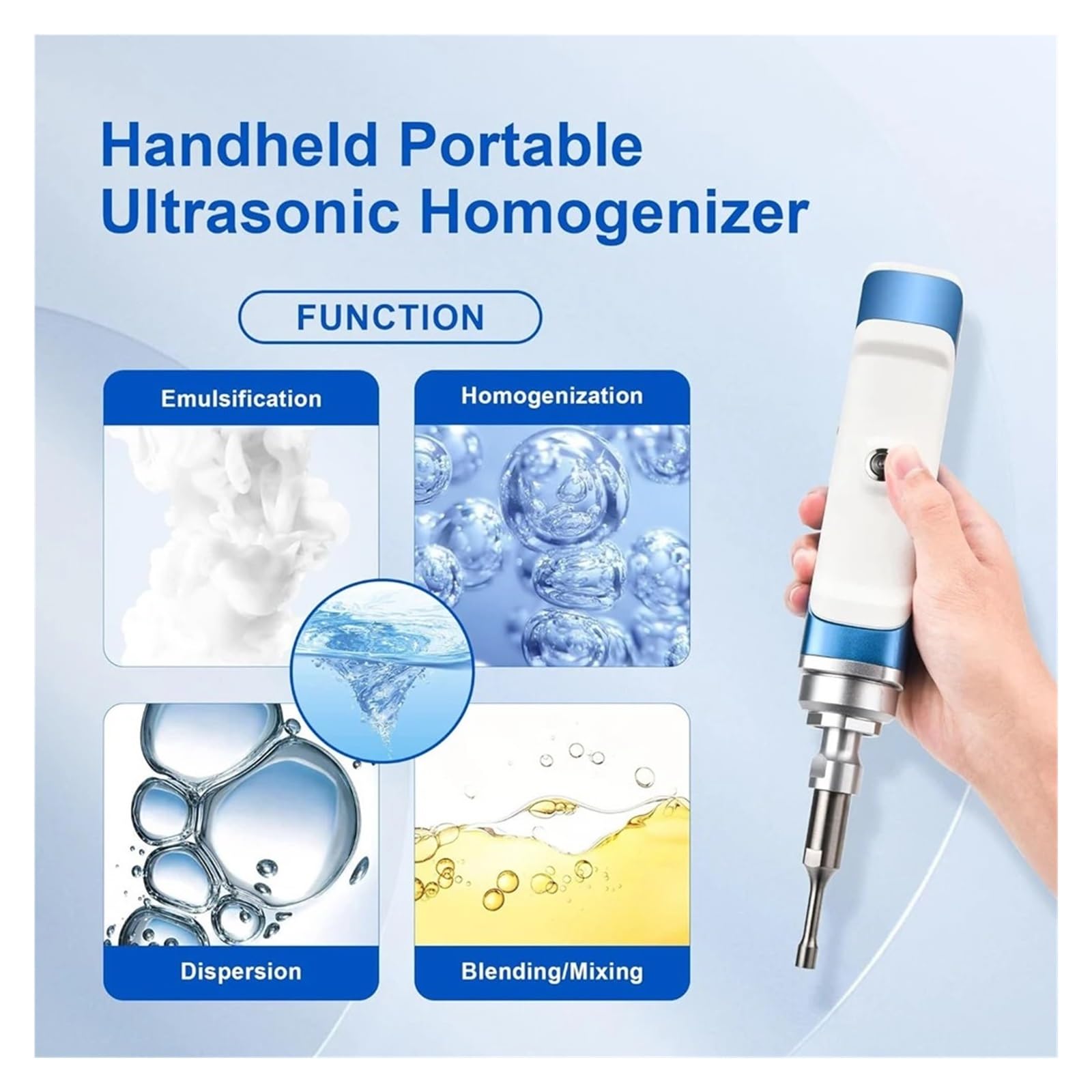Mini Tragbare Handheld Ultraschall Zelle Mühle Labor Dispersion Homogenisator Hocheffizientes Mischen | Black,3mm