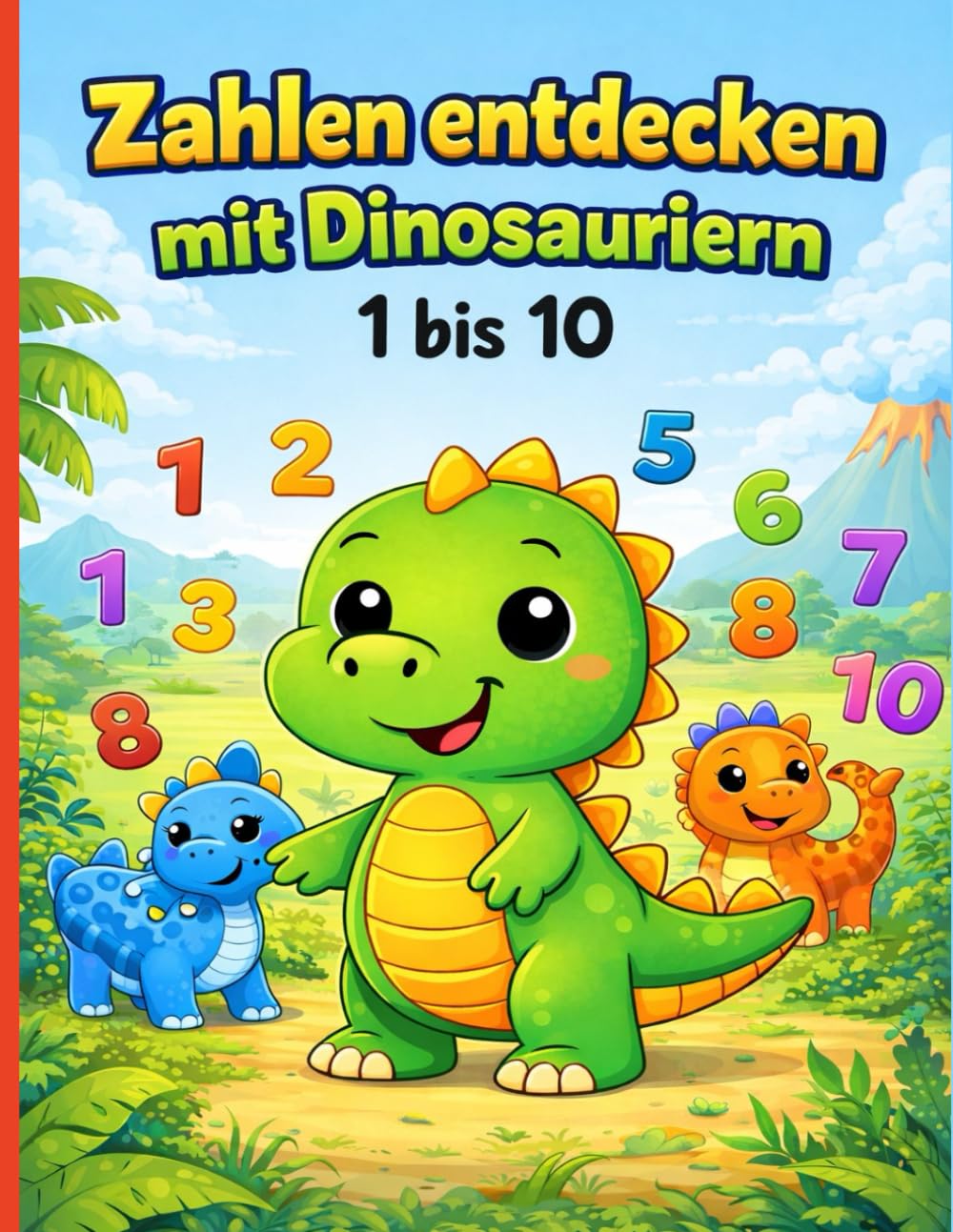 Zahlen entdecken mit Dinosauriern – 1 bis 10: Zähl- und Schreibübungen für Vorschulkinder von 3–5 Jahren