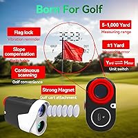 Vista 2 de Range Finder Golf G3 - Telémetro láser de golf con interruptor de pendiente, soporte magnético, 1000 yardas/2,998.7 ft, batería recargable