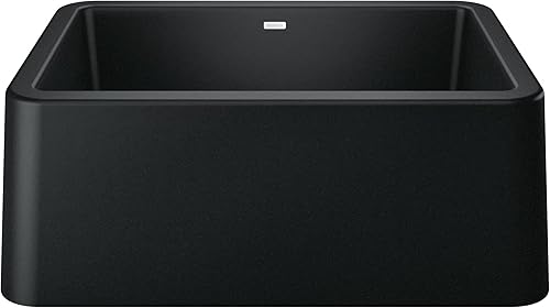 Blanco Ikon Silgranit Fregadero de cocina, 27 x 19 x 9 pulgadas, negro carbón